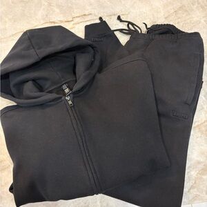 SKIMS Black Full-Zip Hoodie & Jogger Set
